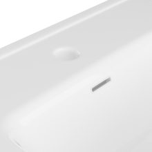 HD D07 White 50 cm fényes fehér slim kerámia mosdó fényes fehér túlfolyóval