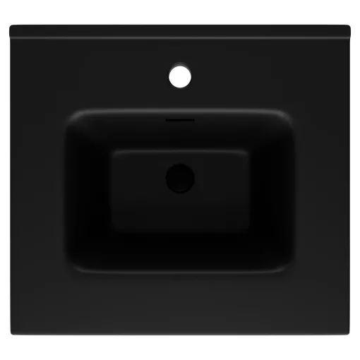 HD D07 Matt Black 50 cm matt fekete slim kerámia mosdó matt fekete túlfolyóval