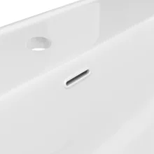 HD D07 White 60 cm fényes fehér slim kerámia mosdó fényes fehér túlfolyóval