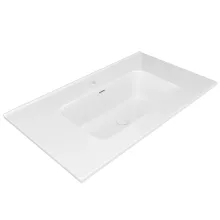 HD D07 White 80 cm fényes fehér slim kerámia mosdó fényes fehér túlfolyóval