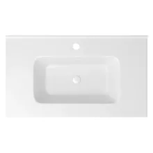 HD D07 White 80 cm fényes fehér slim kerámia mosdó fényes fehér túlfolyóval