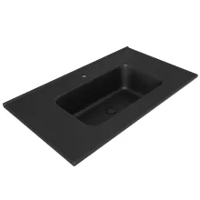 HD D07 Matt Black 80 cm matt fekete slim kerámia mosdó matt fekete túlfolyóval