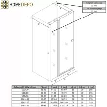HD Defender "T" Black 100x100 szögletes nyílóajtós zuhanykabin 6 mm vastag vízlepergető biztonsági üveggel, fekete színű elemekkel, 195 cm magas