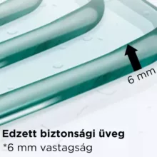 HD Defender "T" Black 110x70 aszimmetrikus szögletes nyílóajtós zuhanykabin 6 mm vastag vízlepergető biztonsági üveggel, fekete színű elemekkel, 195 cm magas