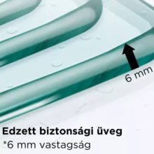 HD Defender "T" Black 120x90 aszimmetrikus szögletes nyílóajtós zuhanykabin 6 mm vastag vízlepergető biztonsági üveggel, fekete színű elemekkel, 195 cm magas