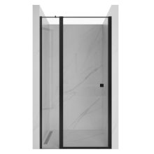 HD Defender Black 90x195, 90 cm széles fix+nyíló zuhanyajtó 6 mm vastag vízlepergető biztonsági üveggel, fekete elemekkel, 195 cm magas