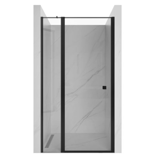 HD Defender Black 90x195, 90 cm széles fix+nyíló zuhanyajtó 6 mm vastag vízlepergető biztonsági üveggel, fekete elemekkel, 195 cm magas