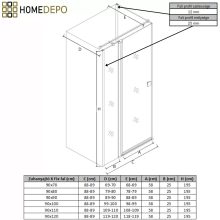 HD Defender "T" Black 90x90 szögletes nyílóajtós zuhanykabin 6 mm vastag vízlepergető biztonsági üveggel, fekete színű elemekkel, 195 cm magas