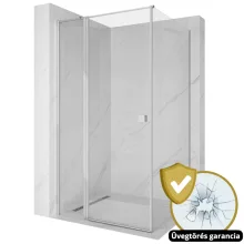 HD Defender "T" 100x70 aszimmetrikus szögletes nyílóajtós zuhanykabin 6 mm vastag vízlepergető biztonsági üveggel, krómozott elemekkel, 195 cm magas