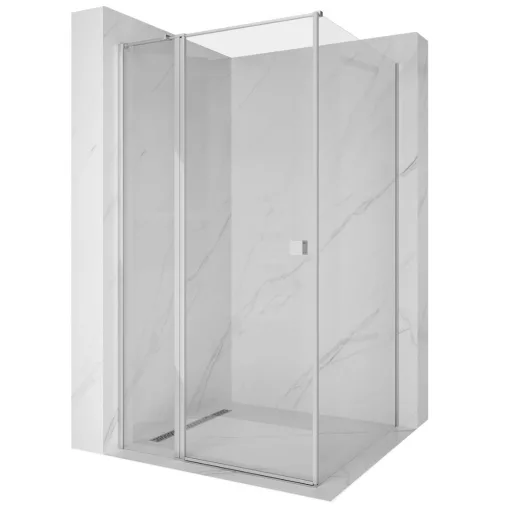 HD Defender "T" 100x70 aszimmetrikus szögletes nyílóajtós zuhanykabin 6 mm vastag vízlepergető biztonsági üveggel, krómozott elemekkel, 195 cm magas