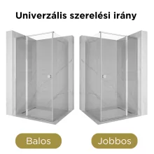 HD Defender "T" 100x70 aszimmetrikus szögletes nyílóajtós zuhanykabin 6 mm vastag vízlepergető biztonsági üveggel, krómozott elemekkel, 195 cm magas