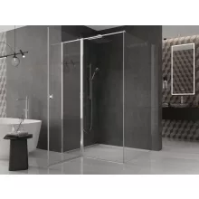HD Defender "T" 120x70 aszimmetrikus szögletes nyílóajtós zuhanykabin 6 mm vastag vízlepergető biztonsági üveggel, krómozott elemekkel, 195 cm magas