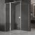   HD Defender "T" aszimmetrikus szögletes nyílóajtós zuhanykabin 6 mm vastag vízlepergető biztonsági üveggel, krómozott elemekkel, 195 cm magas