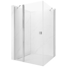 HD Defender "S" 100x70 aszimmetrikus szögletes nyílóajtós zuhanykabin 6 mm vastag vízlepergető biztonsági üveggel, krómozott elemekkel, 195 cm magas