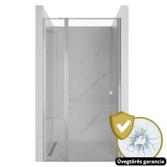   HD Defender 80/90/100/110/120 cm széles fix+nyíló zuhanyajtó 6 mm vastag vízlepergető biztonsági üveggel, krómozott elemekkel, 195 cm magas
