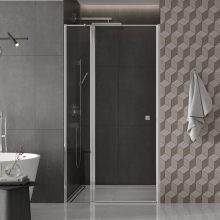 HD Defender 80/90/100/110/120 cm széles fix+nyíló zuhanyajtó 6 mm vastag vízlepergető biztonsági üveggel, krómozott elemekkel, 195 cm magas