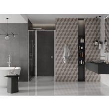 HD Defender 80/90/100/110/120 cm széles fix+nyíló zuhanyajtó 6 mm vastag vízlepergető biztonsági üveggel, krómozott elemekkel, 195 cm magas