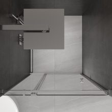 HD Defender 80/90/100/110/120 cm széles fix+nyíló zuhanyajtó 6 mm vastag vízlepergető biztonsági üveggel, krómozott elemekkel, 195 cm magas