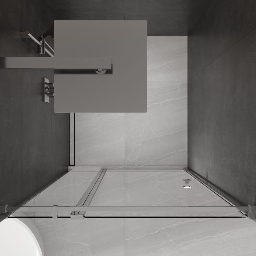 HD Defender 80/90/100/110/120 cm széles fix+nyíló zuhanyajtó 6 mm vastag vízlepergető biztonsági üveggel, krómozott elemekkel, 195 cm magas