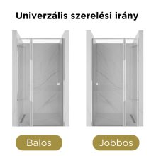HD Defender 80/90/100/110/120 cm széles fix+nyíló zuhanyajtó 6 mm vastag vízlepergető biztonsági üveggel, krómozott elemekkel, 195 cm magas