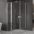   HD Defender Duo "L" aszimmetrikus szögletes nyílóajtós zuhanykabin 6 mm vastag vízlepergető biztonsági üveggel, krómozott elemekkel, 195 cm magas
