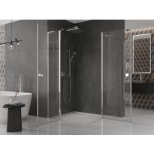 HD Defender Duo "L" 120x110 aszimmetrikus szögletes nyílóajtós zuhanykabin 6 mm vastag vízlepergető biztonsági üveggel, krómozott elemekkel, 195 cm magas