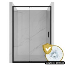 HD Dante Black 150x195 cm, 150 cm széles toló zuhanyajtó 6 mm vastag vízlepergető biztonsági üveggel, fekete elemekkel, 195 cm magas