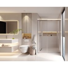 HD Dante 90/100/110/120/130/140/150 cm széles toló zuhanyajtó 6 mm vastag vízlepergető biztonsági üveggel, krómozott elemekkel, 195 cm magas