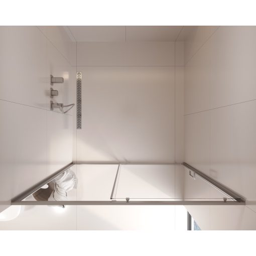 HD Dante 90/100/110/120/130/140/150 cm széles toló zuhanyajtó 6 mm vastag vízlepergető biztonsági üveggel, krómozott elemekkel, 195 cm magas