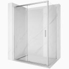 HD Dante 120x100 aszimmetrikus szögletes tolóajtós zuhanykabin 6 mm vastag vízlepergető biztonsági üveggel, krómozott elemekkel, 195 cm magas