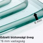 HD Dante 120x100 aszimmetrikus szögletes tolóajtós zuhanykabin 6 mm vastag vízlepergető biztonsági üveggel, krómozott elemekkel, 195 cm magas
