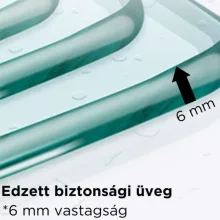 HD Dante 130x70 aszimmetrikus szögletes tolóajtós zuhanykabin 6 mm vastag vízlepergető biztonsági üveggel, krómozott elemekkel, 195 cm magas