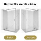 HD Dante 140x100 aszimmetrikus szögletes tolóajtós zuhanykabin 6 mm vastag vízlepergető biztonsági üveggel, krómozott elemekkel, 195 cm magas