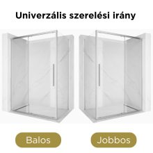 HD Dante+ 100x70 aszimmetrikus szögletes tolóajtós zuhanykabin 6 mm vastag vízlepergető biztonsági üveggel, krómozott elemekkel, 195 cm magas