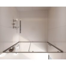 HD Dante+ 140x195 cm, 140 cm széles toló zuhanyajtó 6 mm vastag vízlepergető biztonsági üveggel, krómozott elemekkel, 195 cm magas