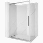 HD Dante+ 140x100 aszimmetrikus szögletes tolóajtós zuhanykabin 6 mm vastag vízlepergető biztonsági üveggel, krómozott elemekkel, 195 cm magas