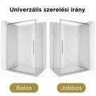 HD Dante+ 140x100 aszimmetrikus szögletes tolóajtós zuhanykabin 6 mm vastag vízlepergető biztonsági üveggel, krómozott elemekkel, 195 cm magas