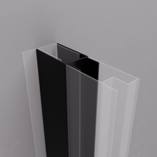 HD-DDEP-70 fekete toldóprofil, +30 mm, 195 cm magas (Dante zuhanyajtóhoz és oldalüvegéhez)