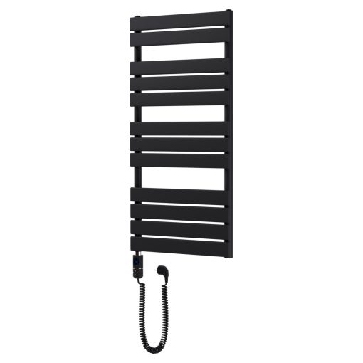 HD Demos Black 1000x500 mm elektromos design törölközőszárító radiátor 400W-os fűtőpatronnal, matt fekete