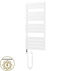   HD Demos White 1000x500 mm elektromos design törölközőszárító radiátor 400W-os fűtőpatronnal, fényes fehér