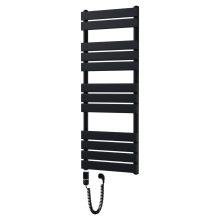HD Demos Black 1200x500 mm elektromos design törölközőszárító radiátor 400W-os fűtőpatronnal, matt fekete