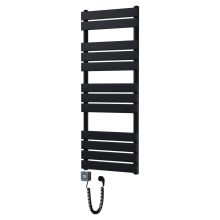 HD Demos Black 1200x500 mm smart elektromos design törölközőszárító radiátor 400W-os wifi-s fűtőpatronnal, matt fekete