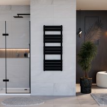 HD Demos Black 1200x500 mm design törölközőszárító radiátor, matt fekete