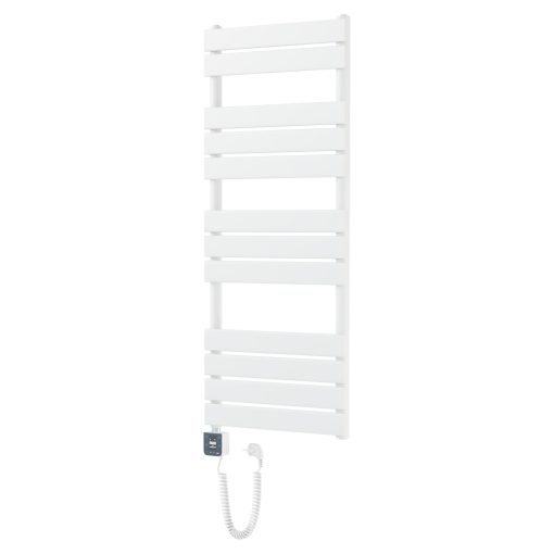 HD Demos White 1200x500 mm smart elektromos design törölközőszárító radiátor 400W-os wifi-s fűtőpatronnal, fényes fehér