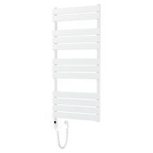 HD Demos White 1200x600 mm elektromos design törölközőszárító radiátor 400W-os fűtőpatronnal, fényes fehér