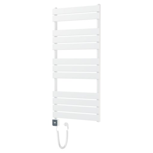 HD Demos White 1200x600 mm smart elektromos design törölközőszárító radiátor 400W-os wifi-s fűtőpatronnal, fényes fehér