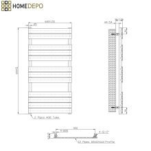 HD Demos White 1200x600 mm design törölközőszárító radiátor, fényes fehér