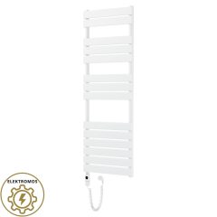   HD Demos White 1400x500 mm elektromos design törölközőszárító radiátor 400W-os fűtőpatronnal, fényes fehér