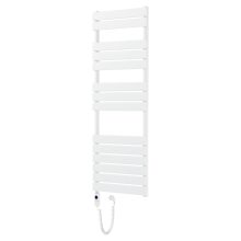 HD Demos White 1400x500 mm elektromos design törölközőszárító radiátor 400W-os fűtőpatronnal, fényes fehér