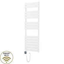 HD Demos White 1400x500 mm smart elektromos design törölközőszárító radiátor 400W-os wifi-s fűtőpatronnal, fényes fehér